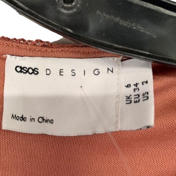 NWOT ASOS DESIGN | lace diamante belt ruffle hem mini dress in rose 2 - Picture 5 of 9